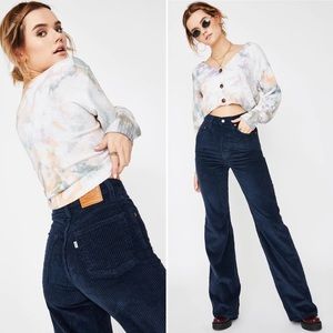 Levi's Women's Navy Wide Leg Corduroy Pants